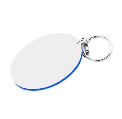 Oval Keychain for Sublimation and Engraving with a Red Edge